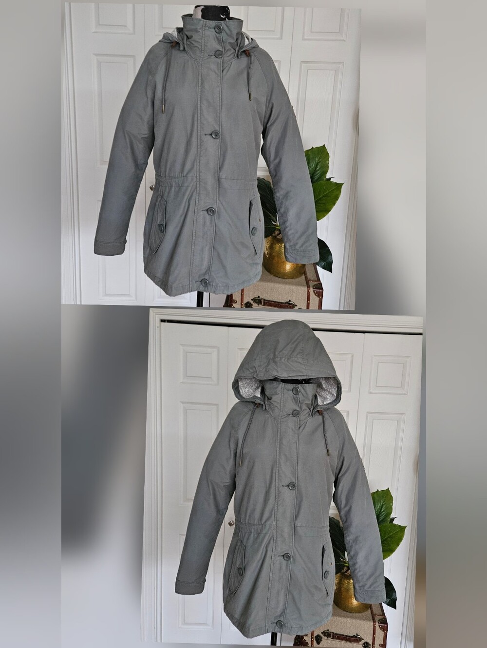 Columbia Lillian Ridge Sage Insulated Utility Parka Jacket Leaf Lining Size L